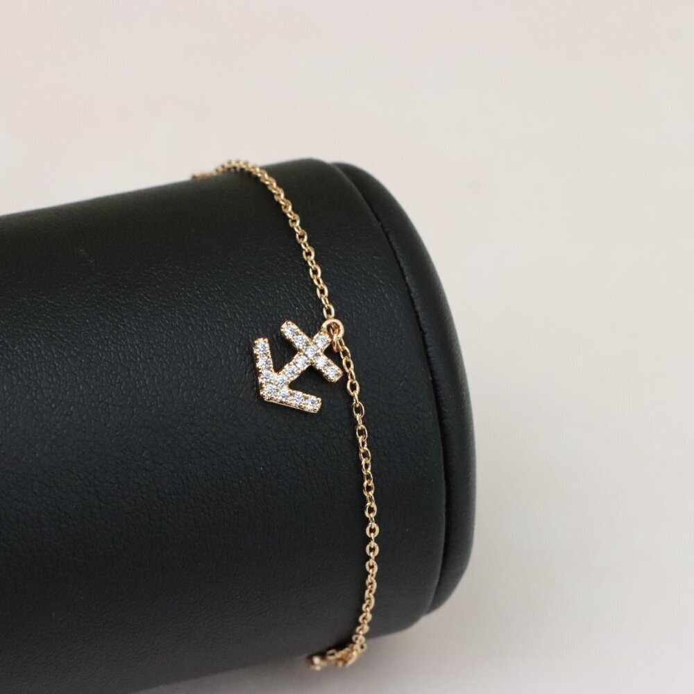 "Rose Gold Chain Bracelet with Anchor & Travel Charms for Women, XPBL0854